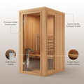 Traditional Home Sauna Built for Small Spaces, Cedar Construction, 6kW Heater, Compact Design